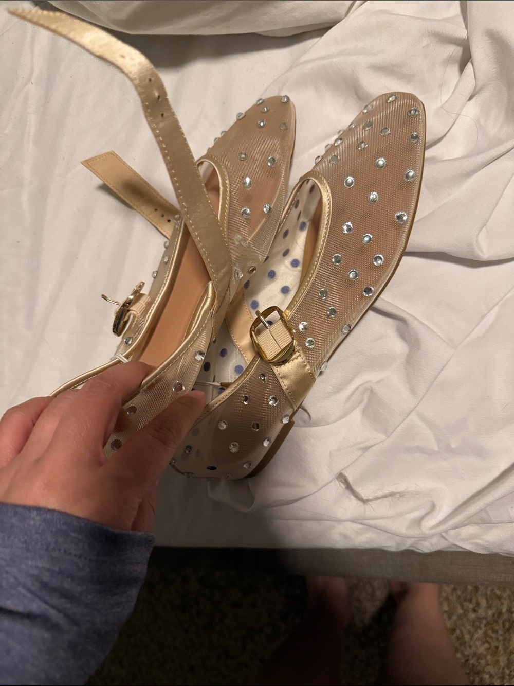 Old Navy Nude Beaded Mary Jane Flats - Picture 7 of 7